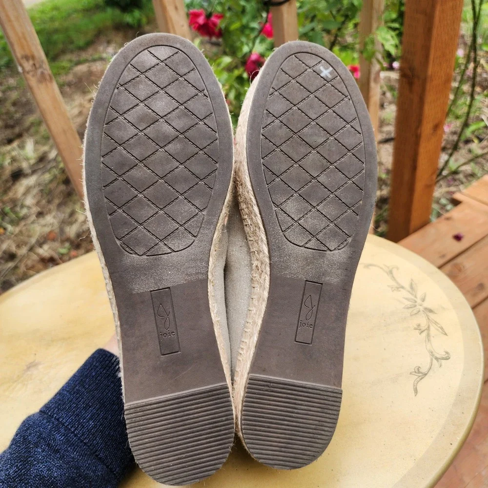 Joie Cara US 10 Cream Ivory Espadrille Slip On Platform Sneakers Casual Travel